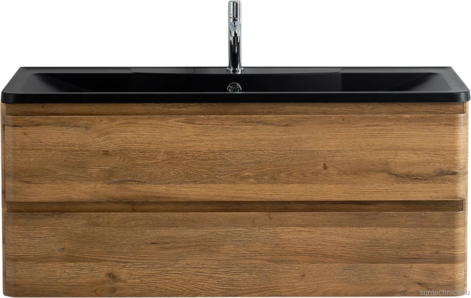Тумба с раковиной BelBagno Albano 120 подвесная, rovere rustico, черная матовая раковина