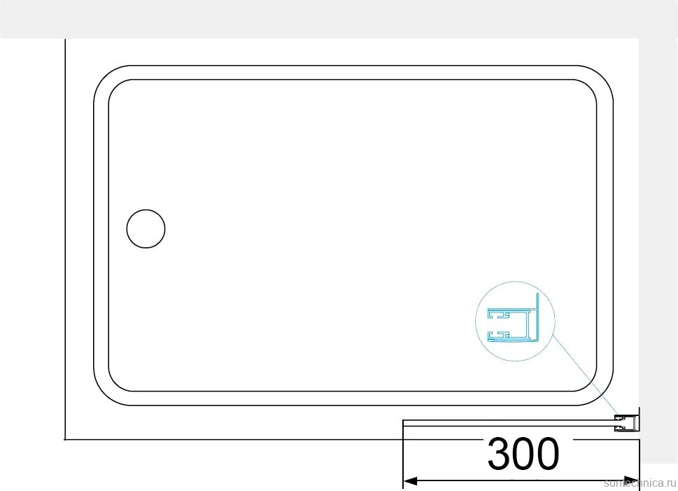 Шторка на ванну RGW Screens SC-056-B 30 см, профиль черный, стекло прозрачное
