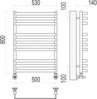 Полотенцесушитель водяной Terminus Рид П10 500х800 Полотенцесушитель водяной Terminus Рид П10 500х800
