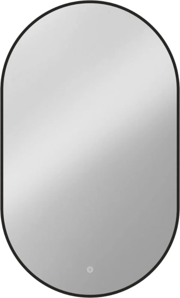Зеркало Art&Max Torino AM-Tor-500-900-DS-F-Nero 50х90, черное, с LED-подсветкой, 6000k