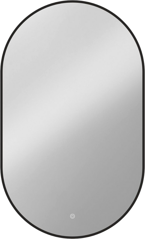 Зеркало Art&Max Torino AM-Tor-500-900-DS-F-Nero 50х90, черное, с LED-подсветкой, 6000k
