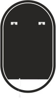 Зеркало Art&Max Torino AM-Tor-500-900-DS-F-Nero 50х90, черное, с LED-подсветкой, 6000k