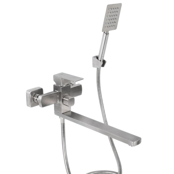 Смеситель с длинным изливом для ванны Frap H802 F22802 сатин