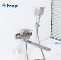 Смеситель с длинным изливом для ванны Frap H802 F22802 сатин Смеситель с длинным изливом для ванны Frap H802 F22802 сатин