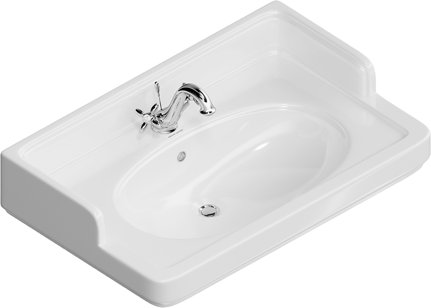 Тумба с раковиной KERAMA MARAZZI Pompei 80 напольная, с 2 ящиками, глянцевая черная