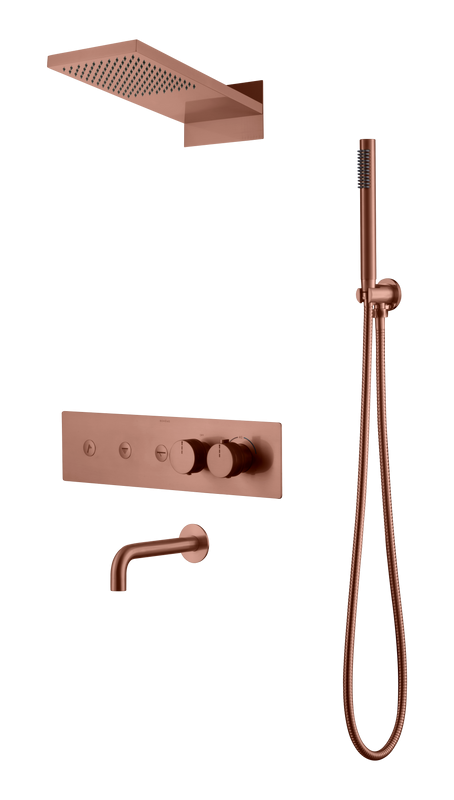 Душевой комплект Boheme Fusion 131-2-CB С ВНУТРЕННЕЙ ЧАСТЬЮ, copper brushed