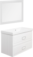 Мебель для ванной комнаты La Fenice Cubo Twin 100 белая, ручки белые