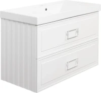 Мебель для ванной комнаты La Fenice Cubo Twin 100 белая, ручки белые