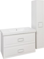 Мебель для ванной комнаты La Fenice Cubo Twin 100 белая, ручки белые