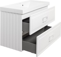 Мебель для ванной комнаты La Fenice Cubo Twin 100 белая, ручки белые
