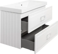 Мебель для ванной комнаты La Fenice Cubo Twin 100 белая, ручки белые
