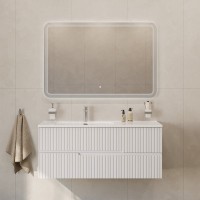 Тумба с раковиной Cezares Duet 120 L bianco lucido, раковина белая CZR-8095-120-L