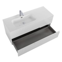 Тумба с раковиной Cezares Duet 120 L bianco lucido, раковина белая CZR-8095-120-L