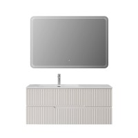 Тумба с раковиной Cezares Duet 120 L bianco lucido, раковина белая CZR-8095-120-L