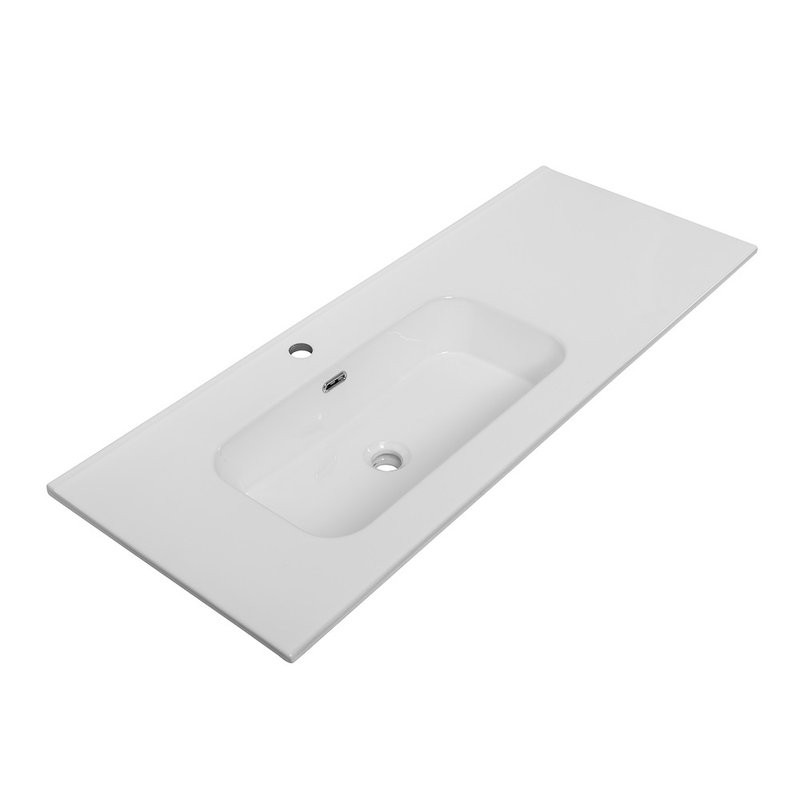Тумба с раковиной Cezares Duet 120 L bianco lucido, раковина белая CZR-8095-120-L