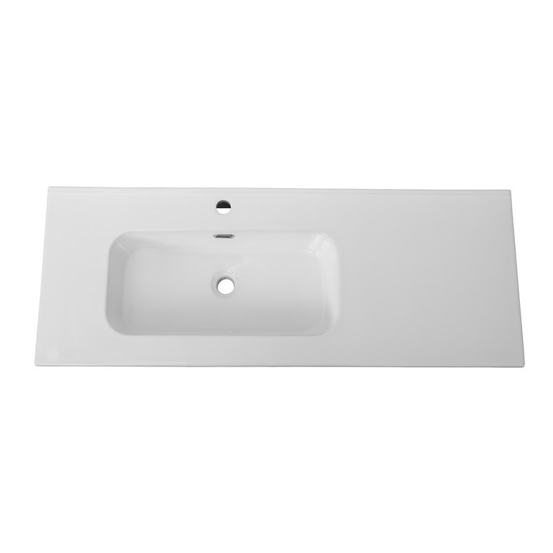 Тумба с раковиной Cezares Duet 120 L bianco lucido, раковина белая CZR-8095-120-L