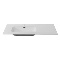 Тумба с раковиной Cezares Duet 120 L bianco lucido, раковина белая CZR-8095-120-L