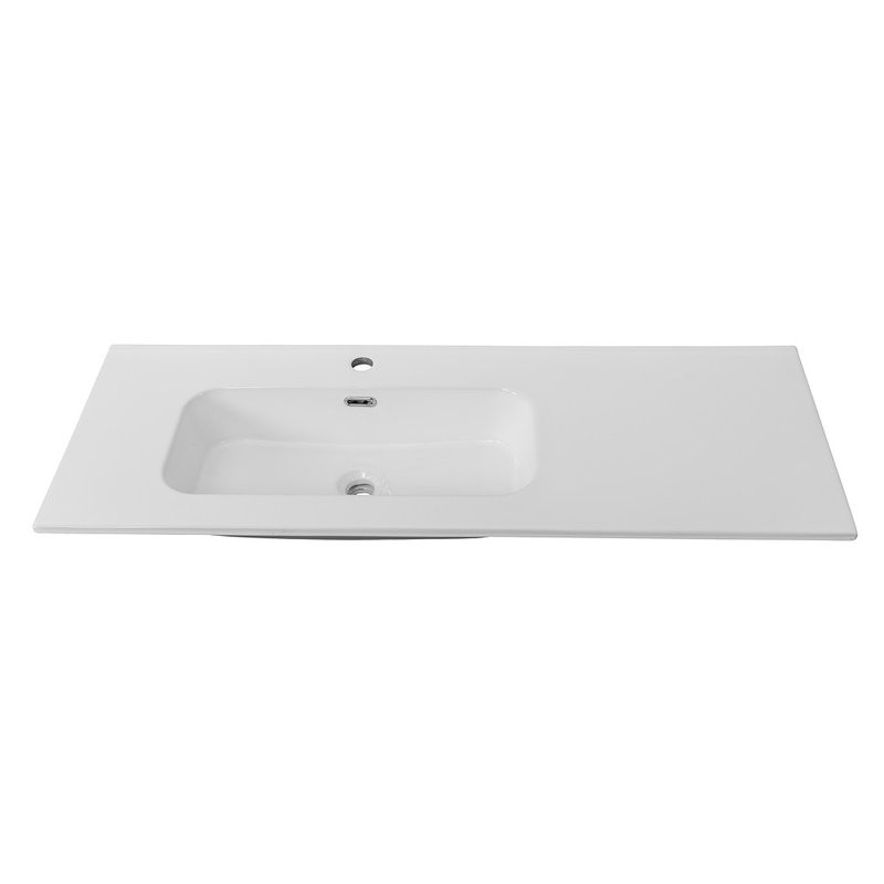 Тумба с раковиной Cezares Duet 120 L bianco lucido, раковина белая CZR-8095-120-L