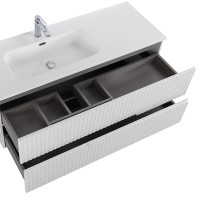 Тумба с раковиной Cezares Duet 120 L bianco lucido, раковина белая CZR-8095-120-L
