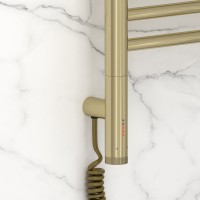 Полотенцесушитель электрический Сунержа Богема 3.1 020-6006-1040 110x45 см, подключение слева, шампань, лесенка, с полкой