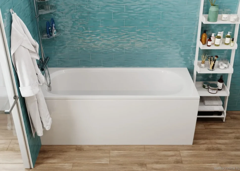 Акриловая ванна Vagnerplast Kasandra 165x70 см, пристенная, белая, на ножках