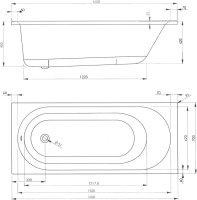 Акриловая ванна Vagnerplast Kasandra 165x70 см, пристенная, белая, на ножках