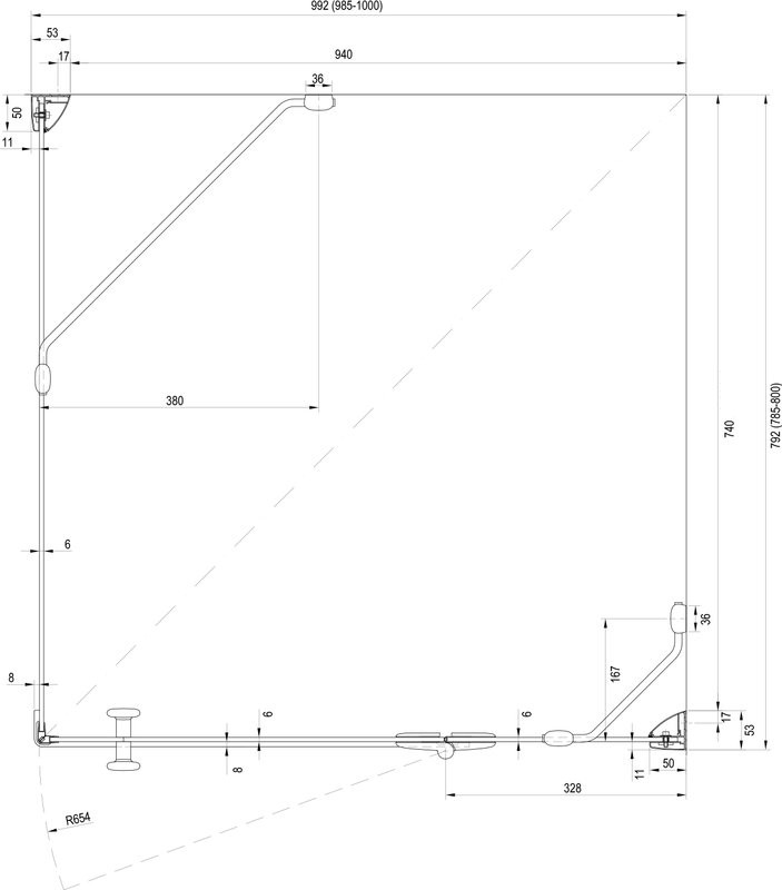 Душевой уголок Ravak Smartline SMSD2 B R 100х80 Transparent, профиль хром