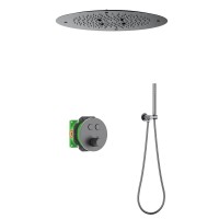 Душевой комплект Timo Saona SX-2370/18SM С ВНУТРЕННЕЙ ЧАСТЬЮ, с термостатом, черное золото