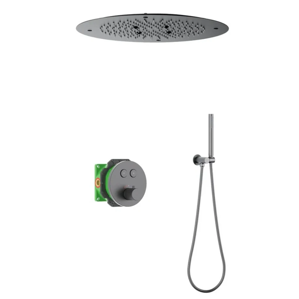 Душевой комплект Timo Saona SX-2370/18SM С ВНУТРЕННЕЙ ЧАСТЬЮ, с термостатом, черное золото