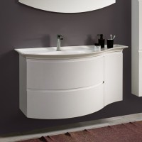 Тумба с раковиной Belux Версаль 111 L подвесная, белая глянцевая