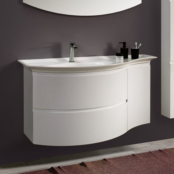 Тумба с раковиной Belux Версаль 111 L подвесная, белая глянцевая