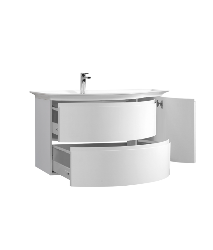 Тумба с раковиной Belux Версаль 111 L подвесная, белая глянцевая