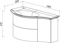 Тумба с раковиной Belux Версаль 111 L подвесная, белая глянцевая