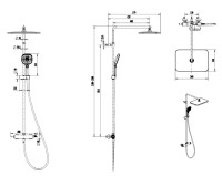 Душевая стойка Splendy Relax S RS208XTP36S3BM черная матовая