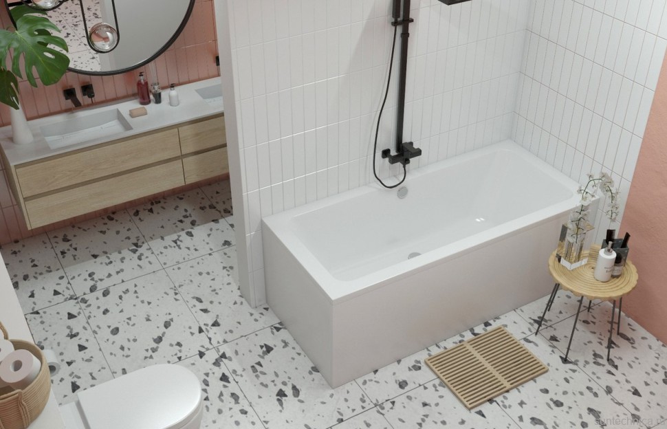 Акриловая ванна Lavinia Boho Pure 170x75 см, встраиваемая, белая, с каркасом