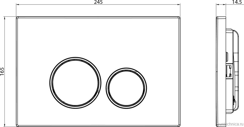 Кнопка смыва для унитаза CHARUS Spazio FP.330.DW.02 пластик, цвет матовый черный