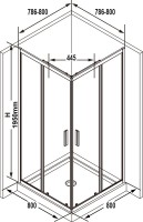 Душевой уголок Ravak Blix Slim BLSRV2K 80x80, профиль черный