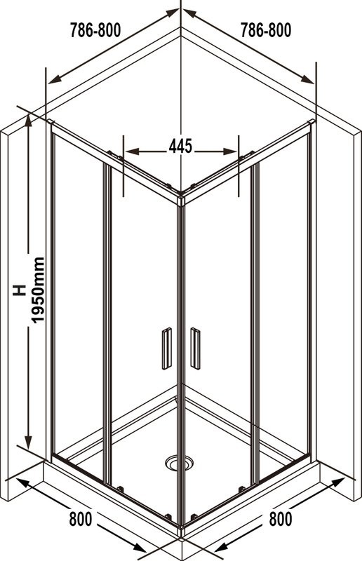 Душевой уголок Ravak Blix Slim BLSRV2K 80x80, профиль черный