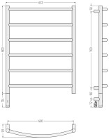 Полотенцесушитель электрический Сунержа Галант 3.1 32-6000-8060 90x65 см, подключение слева, золотой шелк, лесенка