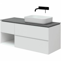 Тумба с раковиной Allen Brau Infinity 120 R подвесная, белый матовый, столешница графит структ