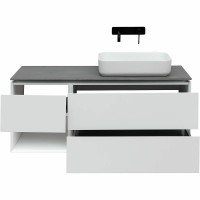 Тумба с раковиной Allen Brau Infinity 120 R подвесная, белый матовый, столешница графит структ