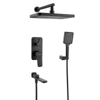 Душевая система / Тропический душ со смесителем встраиваемая Shevanik S9935H, черный