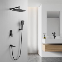 Душевая система / Тропический душ со смесителем встраиваемая Shevanik S9935H, черный