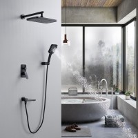 Душевая система / Тропический душ со смесителем встраиваемая Shevanik S9935H, черный