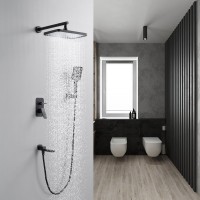 Душевая система / Тропический душ со смесителем встраиваемая Shevanik S9935H, черный