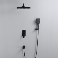 Душевая система / Тропический душ со смесителем встраиваемая Shevanik S9935H, черный