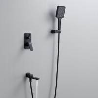 Душевая система / Тропический душ со смесителем встраиваемая Shevanik S9935H, черный