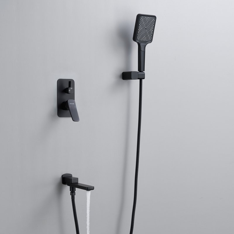 Душевая система / Тропический душ со смесителем встраиваемая Shevanik S9935H, черный