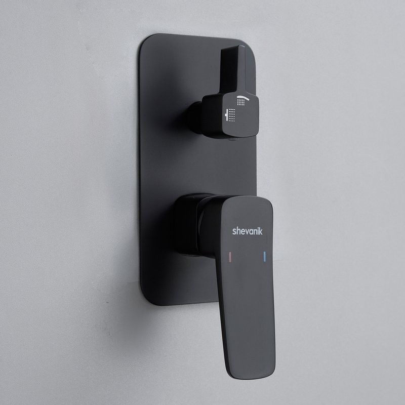 Душевая система / Тропический душ со смесителем встраиваемая Shevanik S9935H, черный