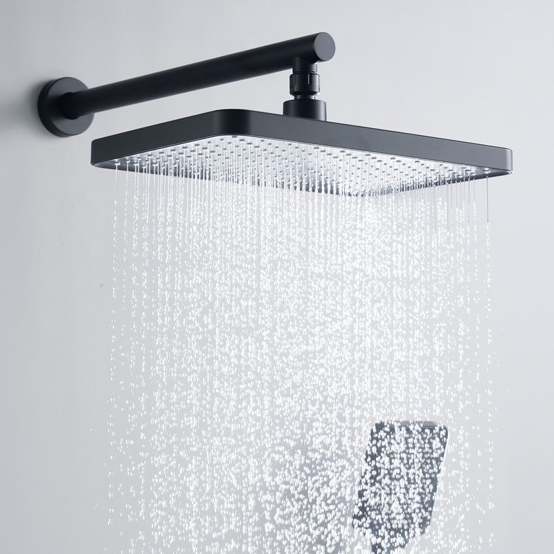 Душевая система / Тропический душ со смесителем встраиваемая Shevanik S9935H, черный